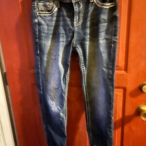 Vigoss Dark Blue Denim Jeans with Contrast Stitching skinny